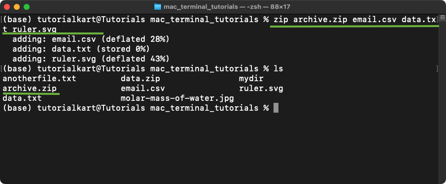 Compress Multiple Files to a .zip Archive